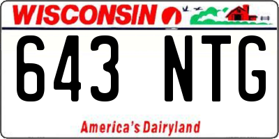 WI license plate 643NTG