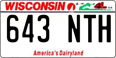 WI license plate 643NTH