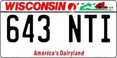 WI license plate 643NTI