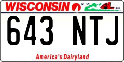 WI license plate 643NTJ