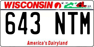 WI license plate 643NTM