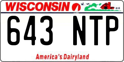 WI license plate 643NTP