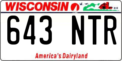 WI license plate 643NTR