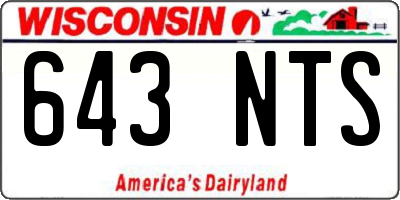 WI license plate 643NTS
