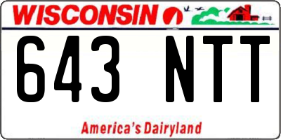 WI license plate 643NTT