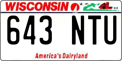 WI license plate 643NTU