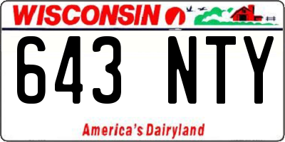WI license plate 643NTY