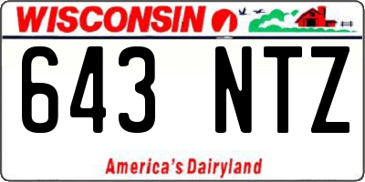 WI license plate 643NTZ