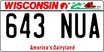 WI license plate 643NUA