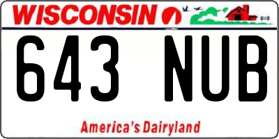 WI license plate 643NUB