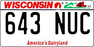 WI license plate 643NUC