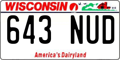 WI license plate 643NUD
