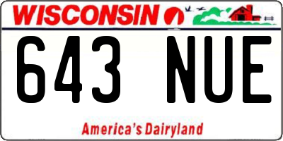WI license plate 643NUE