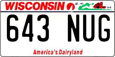 WI license plate 643NUG