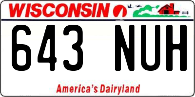 WI license plate 643NUH