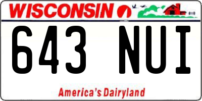 WI license plate 643NUI