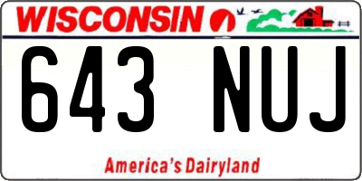 WI license plate 643NUJ