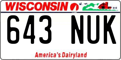 WI license plate 643NUK