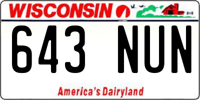 WI license plate 643NUN