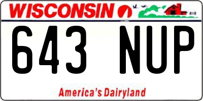 WI license plate 643NUP