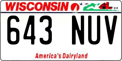 WI license plate 643NUV