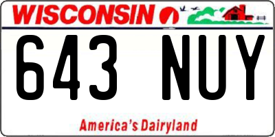 WI license plate 643NUY