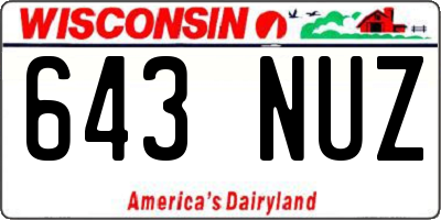 WI license plate 643NUZ