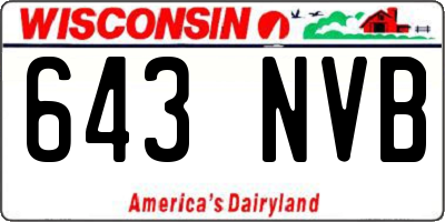 WI license plate 643NVB