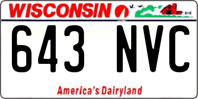 WI license plate 643NVC
