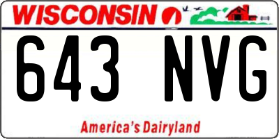 WI license plate 643NVG