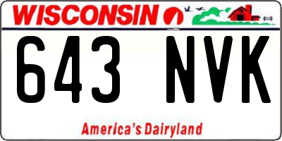 WI license plate 643NVK