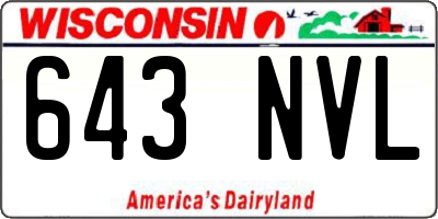 WI license plate 643NVL