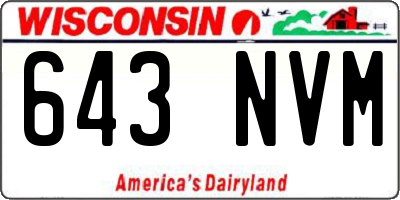 WI license plate 643NVM