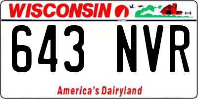 WI license plate 643NVR