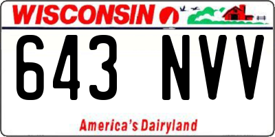 WI license plate 643NVV