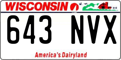 WI license plate 643NVX
