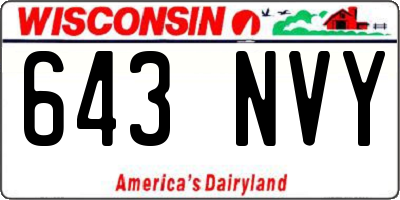 WI license plate 643NVY
