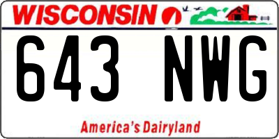 WI license plate 643NWG