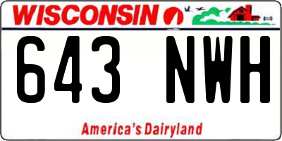 WI license plate 643NWH