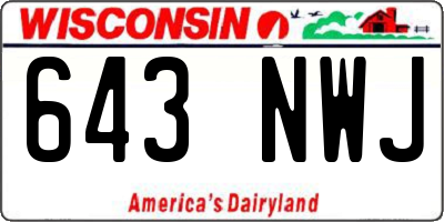 WI license plate 643NWJ