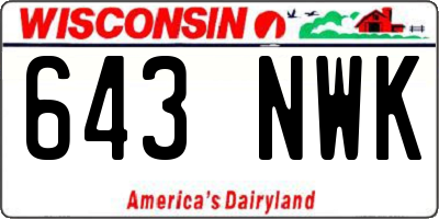 WI license plate 643NWK