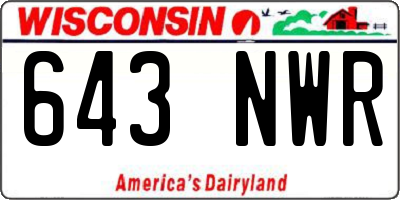 WI license plate 643NWR