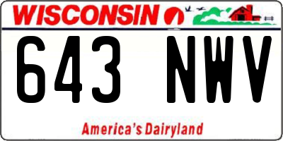 WI license plate 643NWV