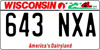 WI license plate 643NXA