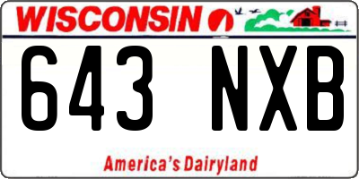WI license plate 643NXB