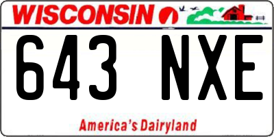 WI license plate 643NXE