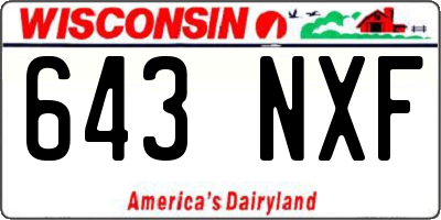 WI license plate 643NXF
