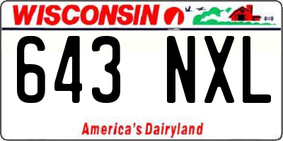 WI license plate 643NXL