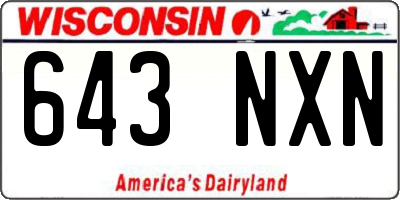 WI license plate 643NXN