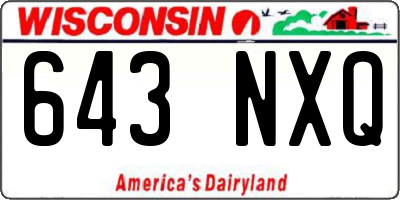 WI license plate 643NXQ